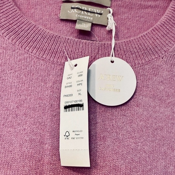 🆕 J. Crew Women's Cashmere Crewneck Sweater. Size XL. Heather Petunia. NWT. - Picture 5 of 6